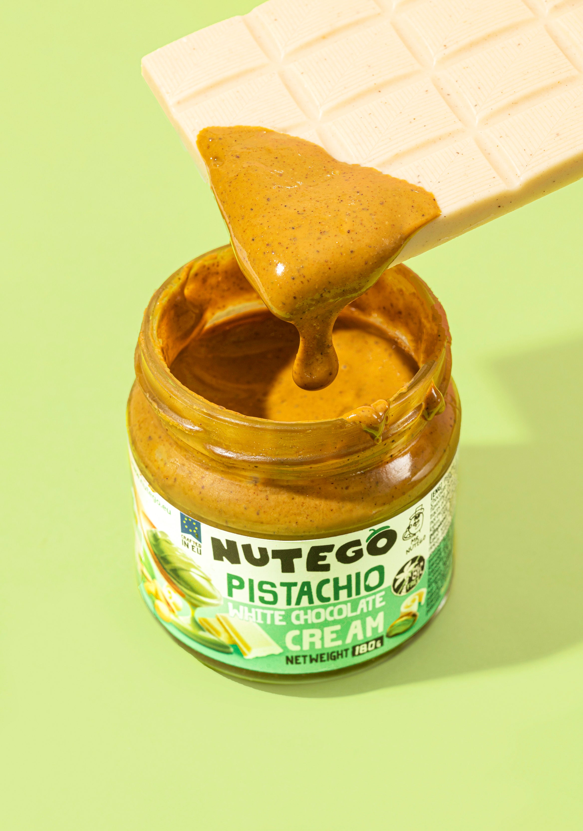 Pistazienpaste mit weißer Schokolade