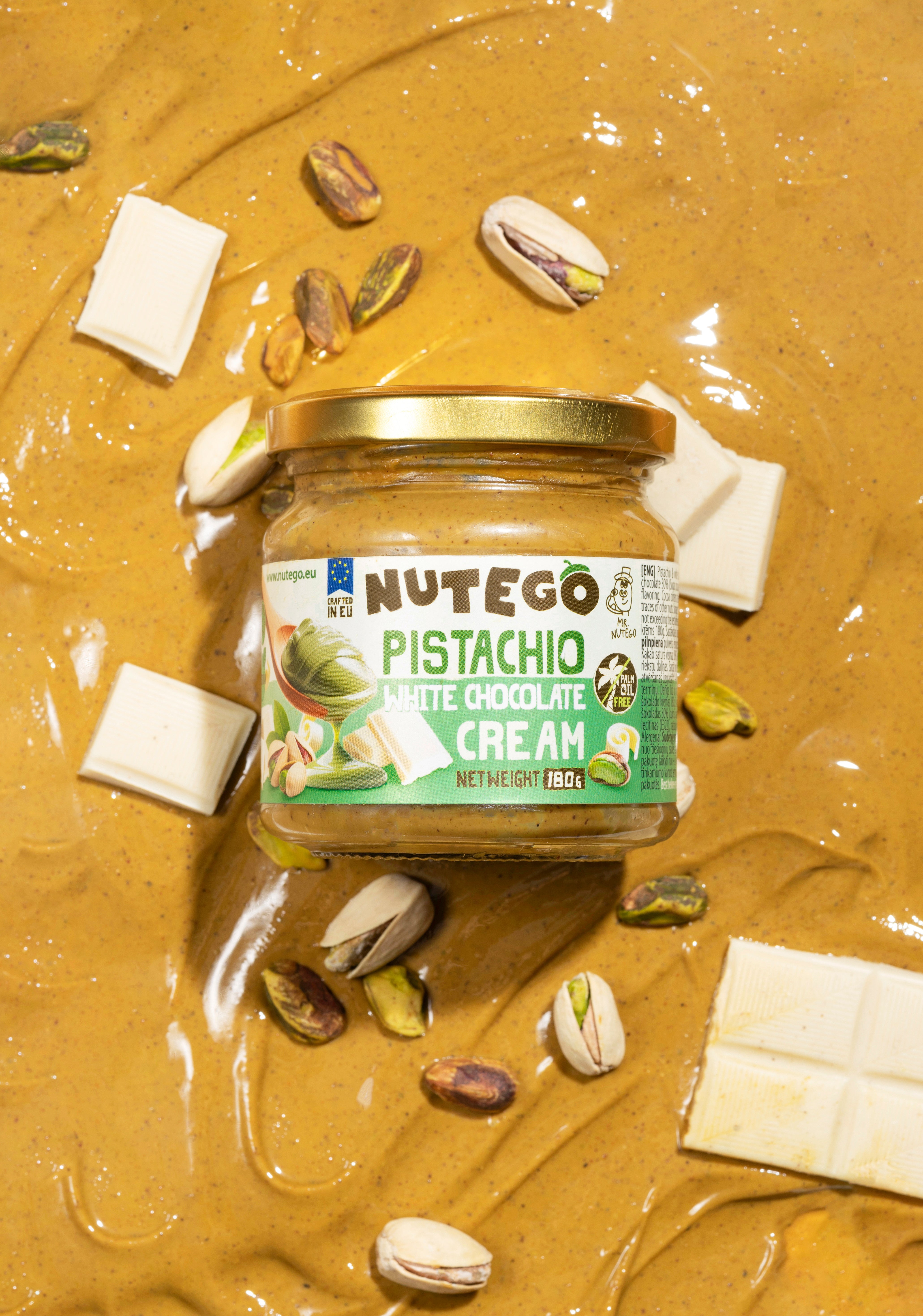 Pistazienpaste mit weißer Schokolade