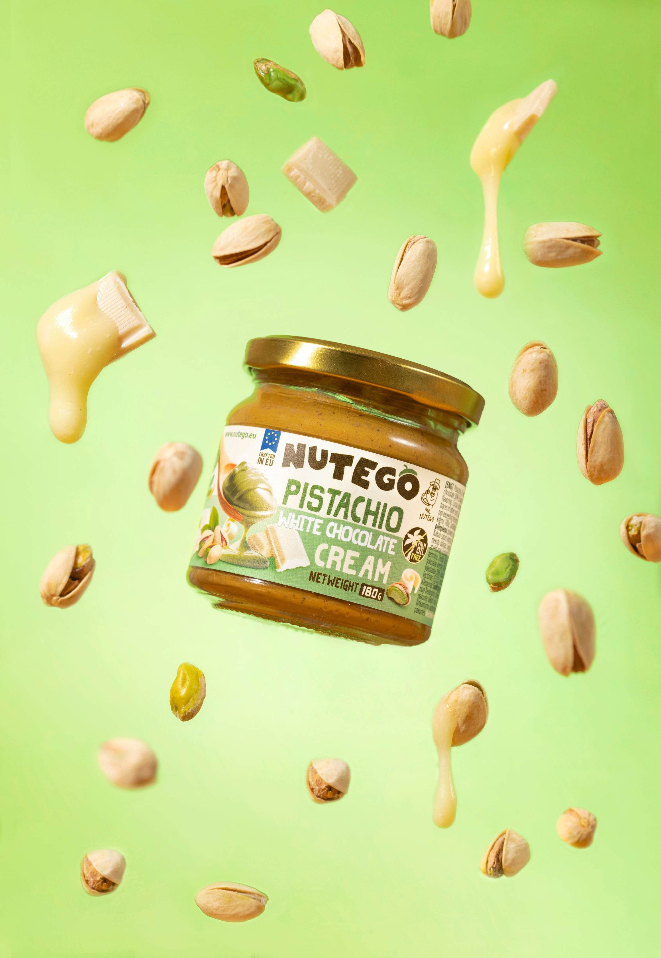Pistazienpaste mit weißer Schokolade