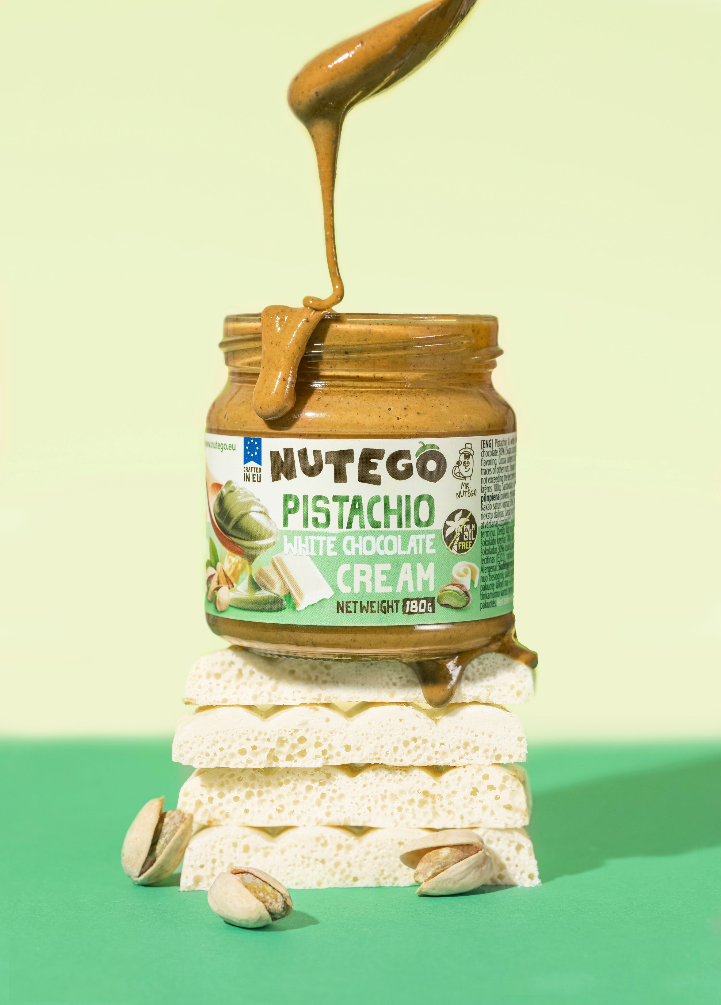 Pistazienpaste mit weißer Schokolade