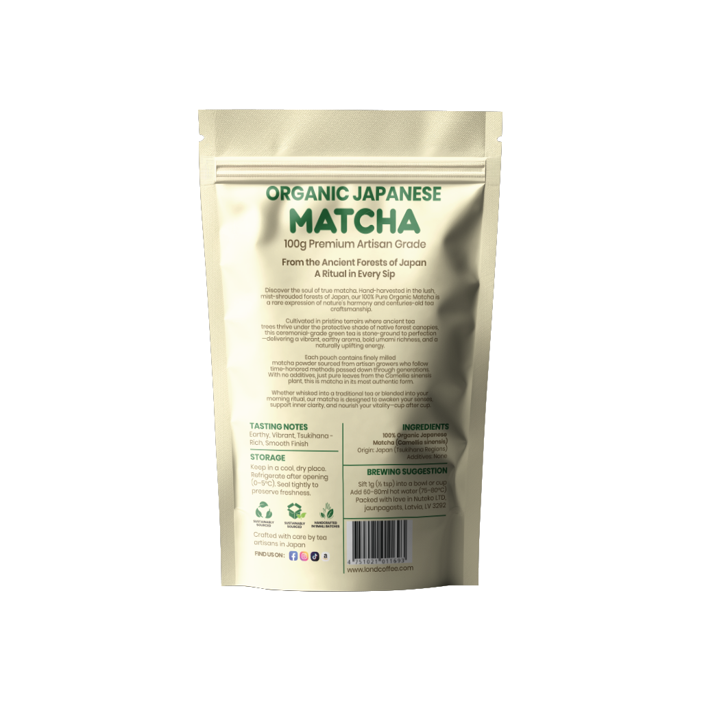 100% Pure Matcha TEA -ORGANIC– No Additives – Naturally Vegan – Gluten-Free