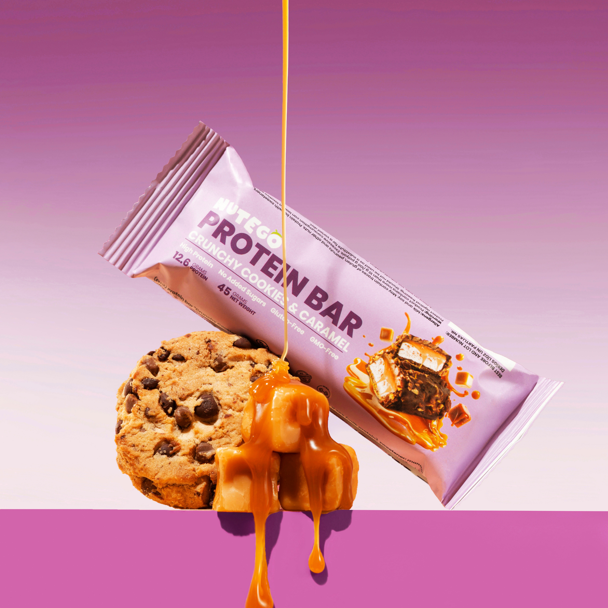 Proteinriegel: Knusprige Kekse & Karamell